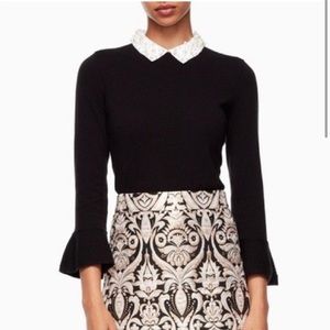 Kate Spade Sweater with pearl collar and bell sleeves